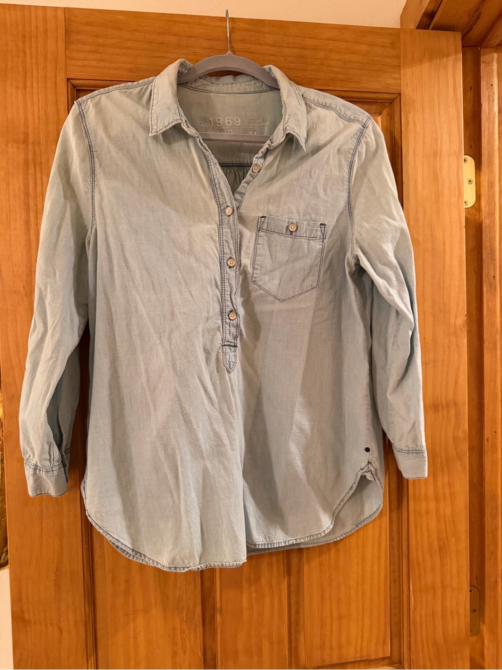 Light Blue Denim-Style Women’s Shirt
